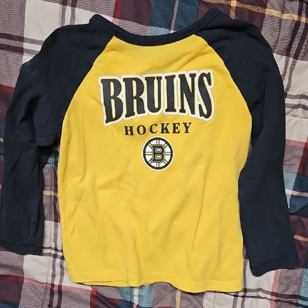 Bruins Hockey Kids Raglan Shirt - Yellow and Black